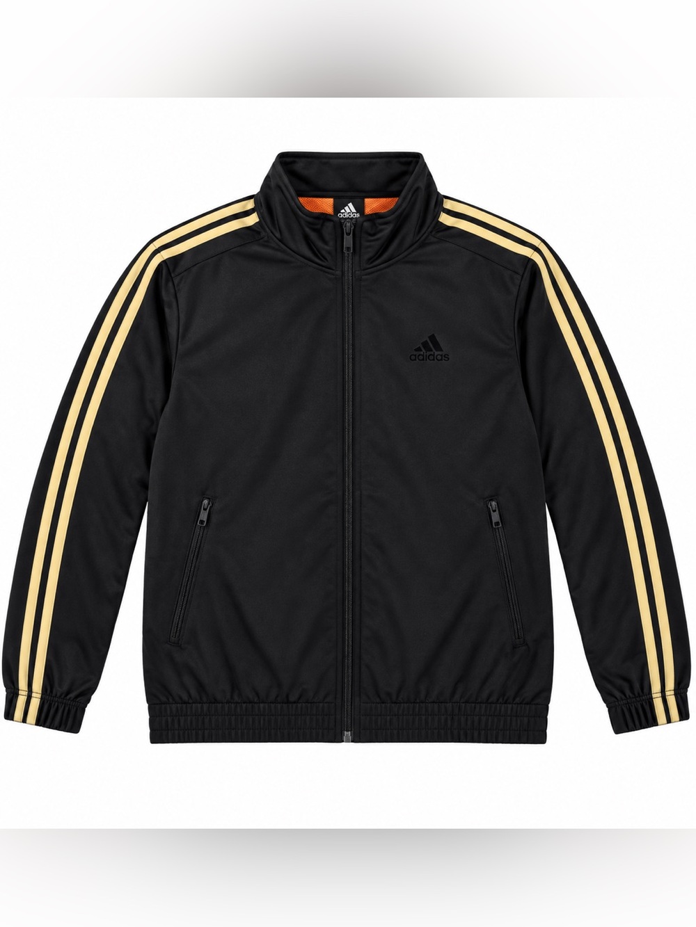 Adidas Primegreen Men’s Track Jacket Black Gold Orange Full Zip Size M